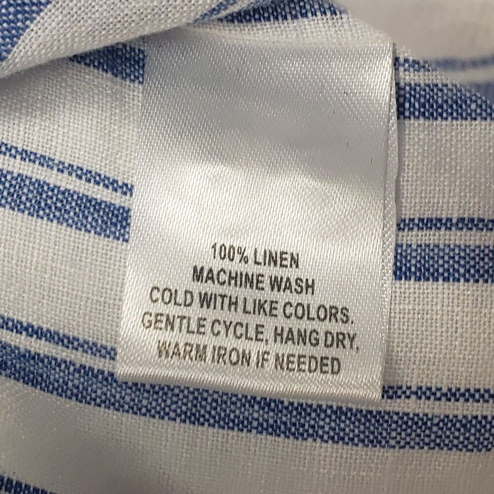 Untuckit Women Button-Up Linen Shirt Wehlen Blue White Stripe NWT/NWOT Pick Size - Picture 5 of 12